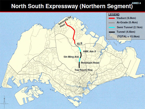 Map showing Alignment of Northern Segment of North-South Expressway (NSE)